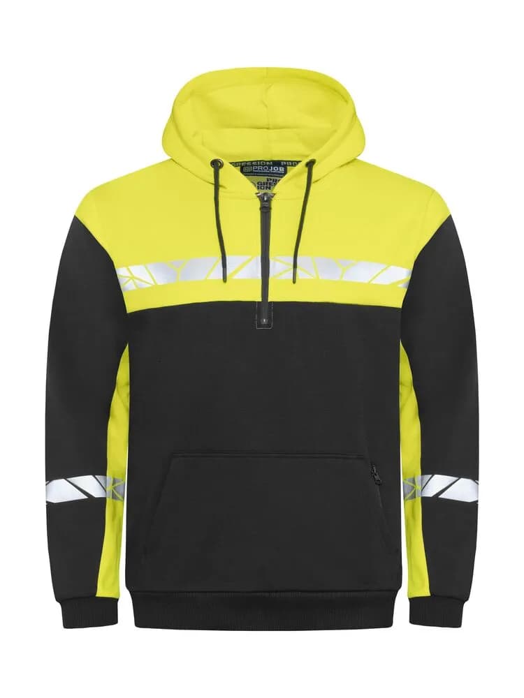 7104 KAPUZENJACKE 1/2 ZIP - Schwarz/gelb