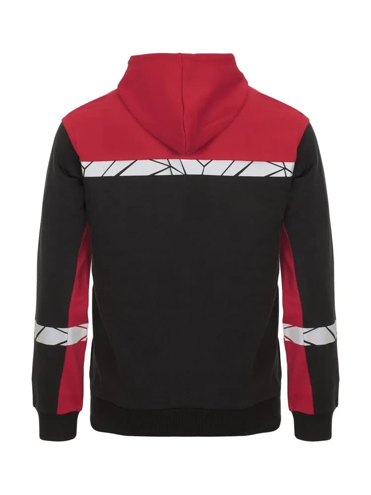 7104 KAPUZENJACKE 1/2 ZIP - Schwarz/rot