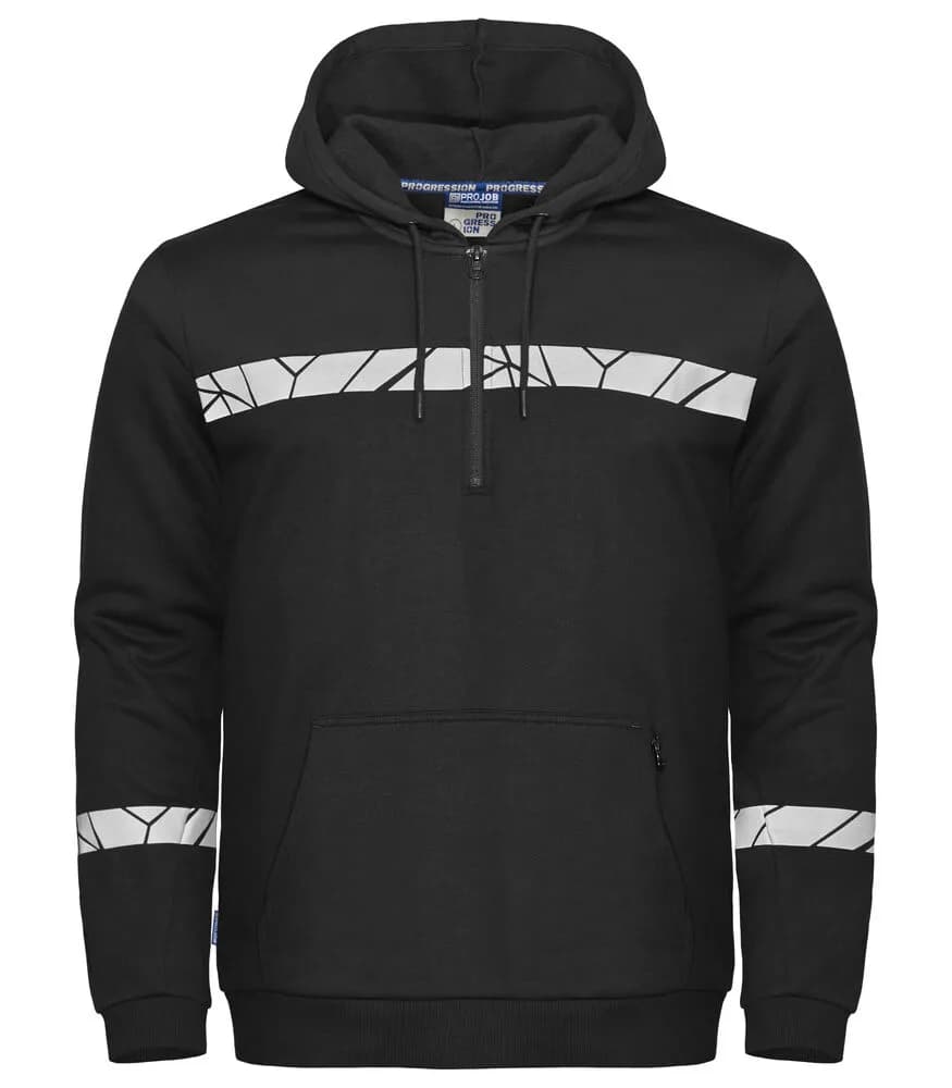 7104 KAPUZENJACKE 1/2 ZIP - Schwarz/Schwarz