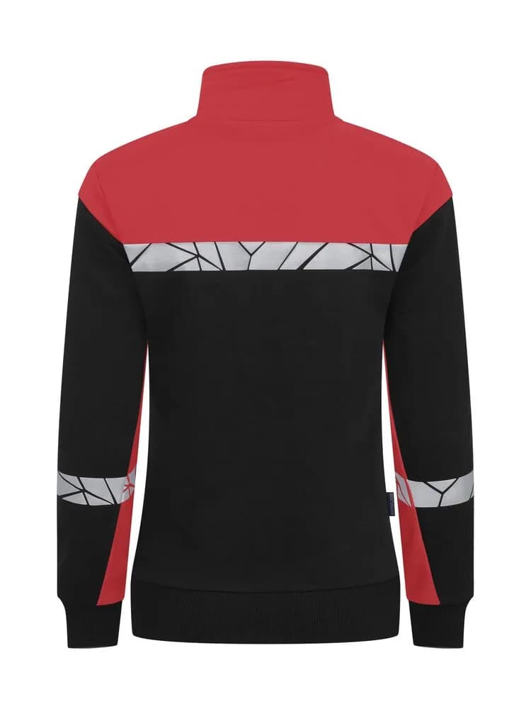 7105 DAMEN SWEATSHIRT - Schwarz/rot