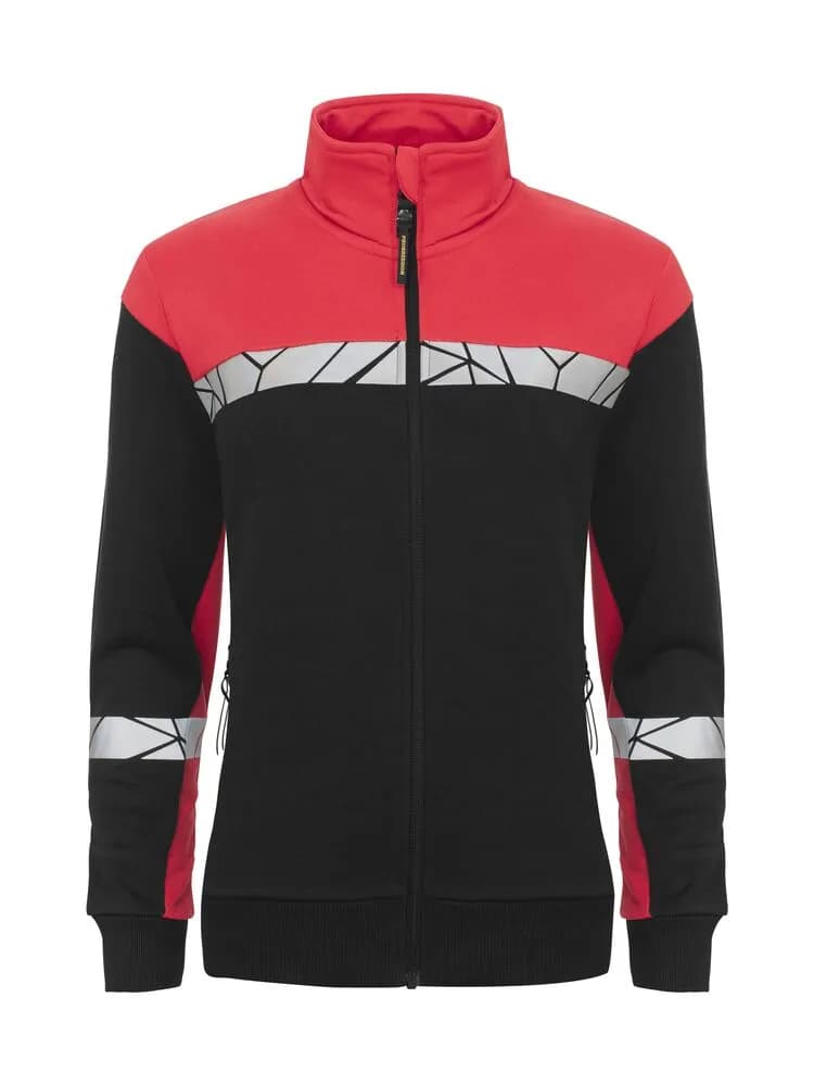 7105 DAMEN SWEATSHIRT - Schwarz/rot