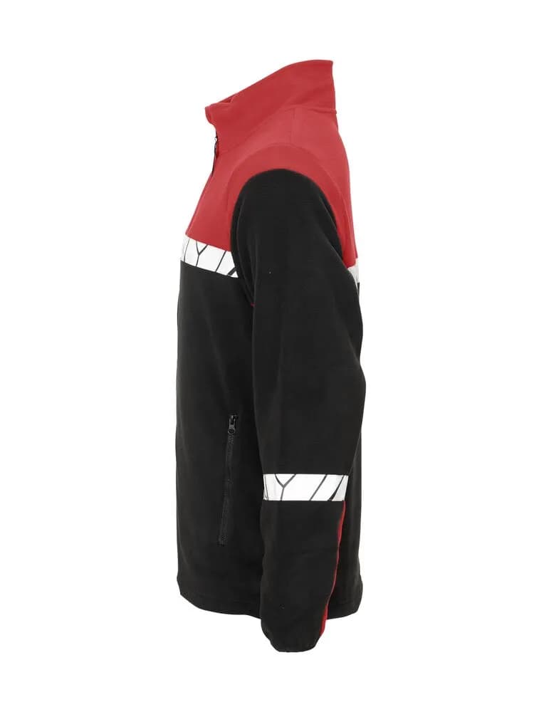 7300 FLEECE JACKE - Schwarz/rot