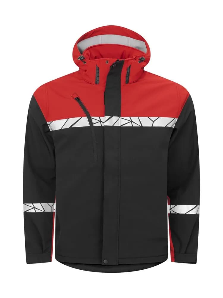 7400 SOFTSHELL JACKE - Schwarz/rot
