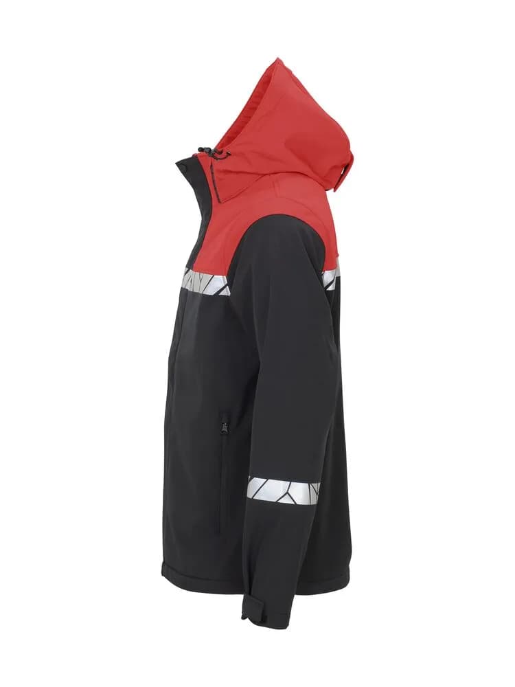 7400 SOFTSHELL JACKE - Schwarz/rot