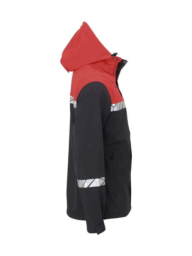 7400 SOFTSHELL JACKE - Schwarz/rot