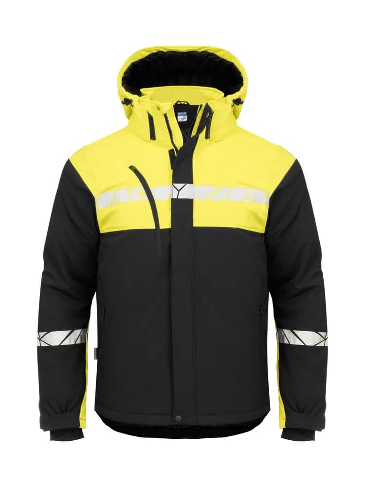 7413 WATTIERTE SOFTSHELL JACKE - Schwarz/gelb