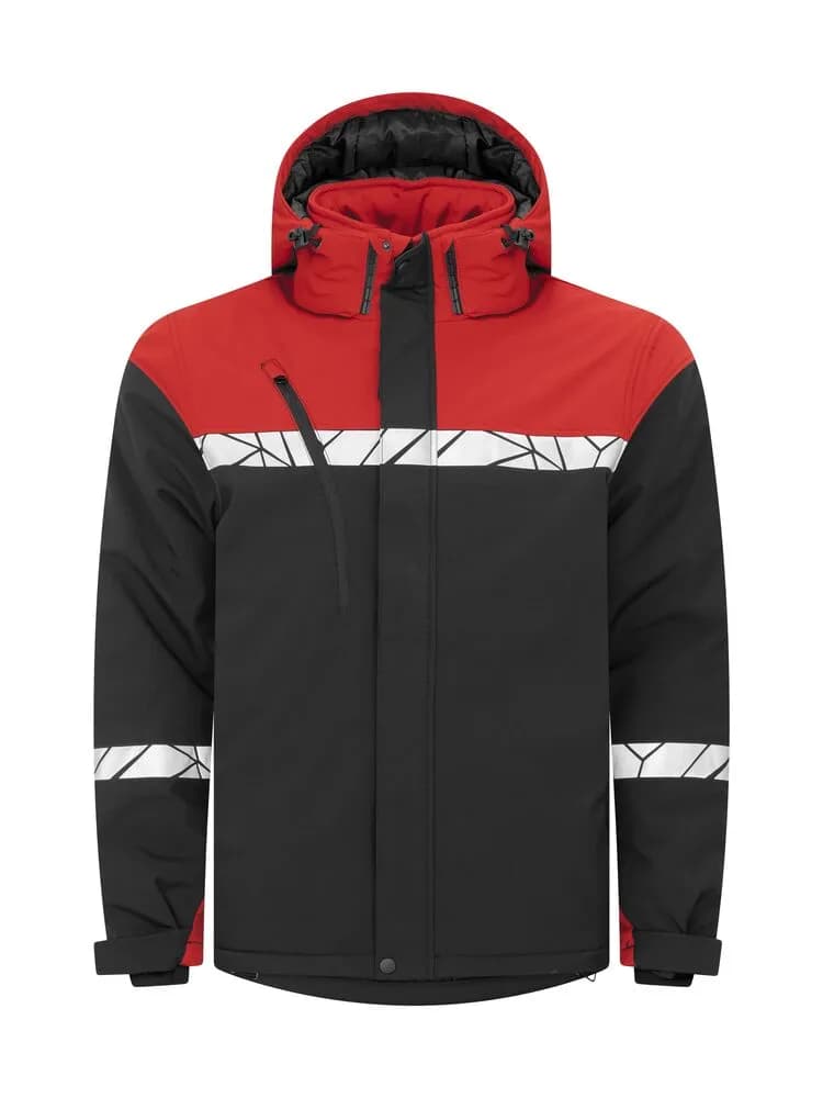 7413 WATTIERTE SOFTSHELL JACKE - Schwarz/rot
