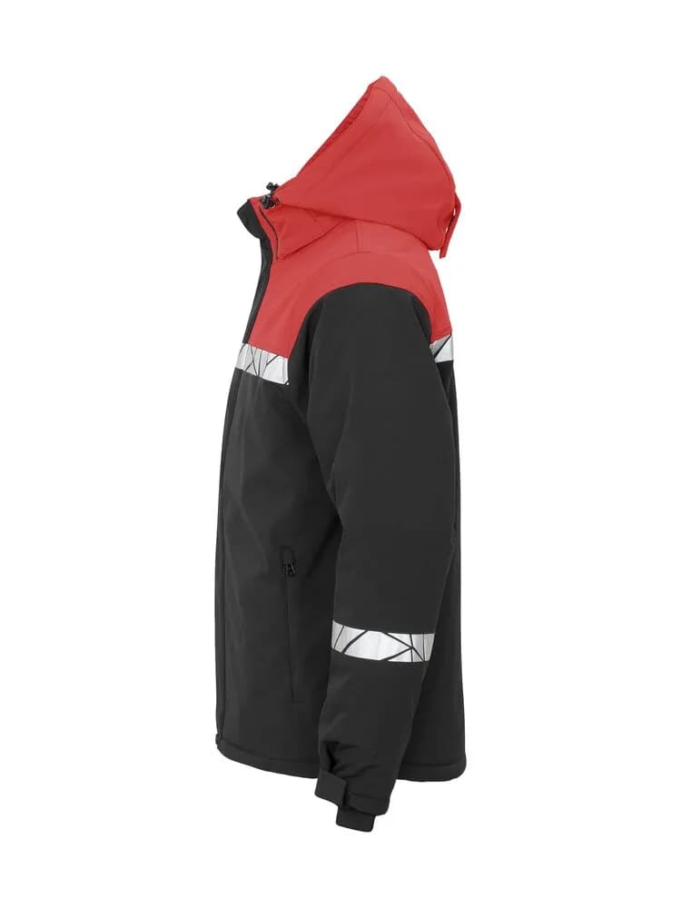 7413 WATTIERTE SOFTSHELL JACKE - Schwarz/rot