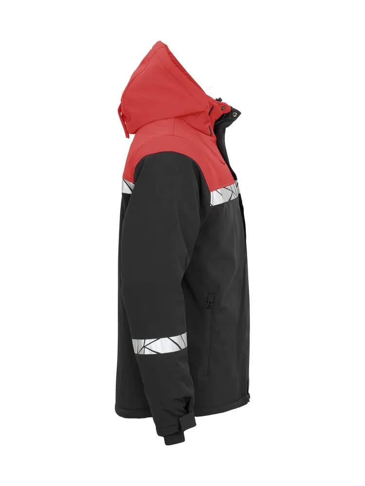 7413 WATTIERTE SOFTSHELL JACKE - Schwarz/rot