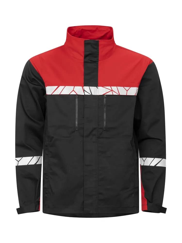 7416 ARBEITSJACKE - Schwarz/rot