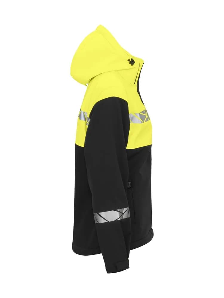 7417 DAMEN SOFTSHELL JACKE - Schwarz/gelb