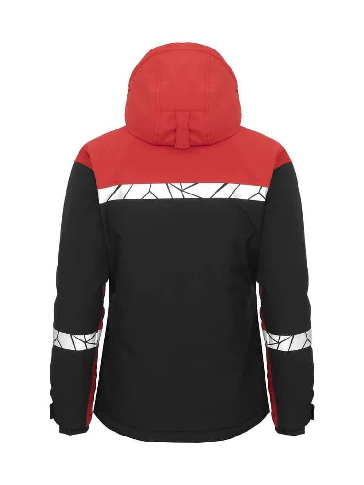 7418 WATTIERTE SOFTSHELL JACKE DAMEN - Schwarz/rot