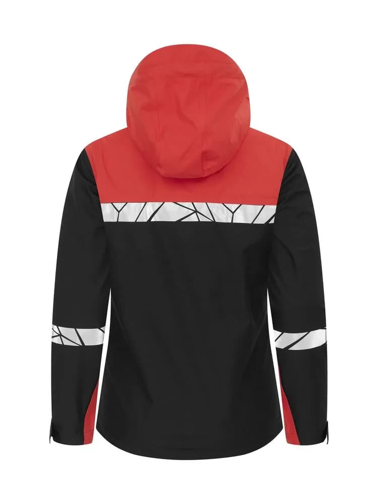 7419 DAMEN SHELL JACKE - Schwarz/rot