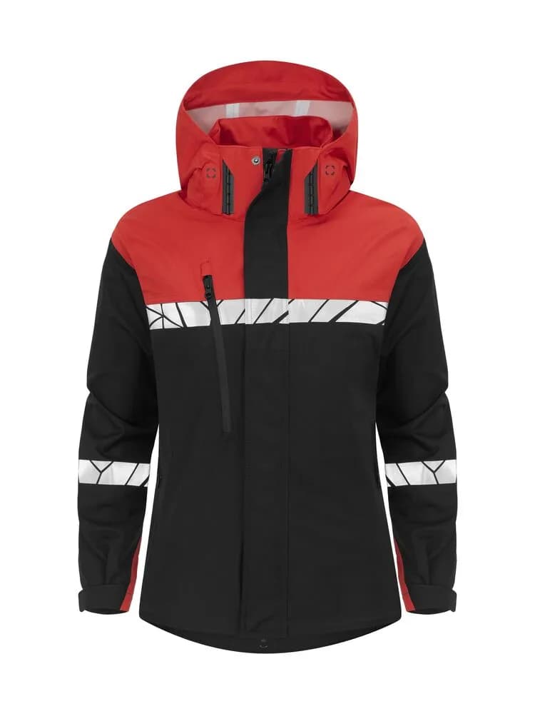 7419 DAMEN SHELL JACKE - Schwarz/rot