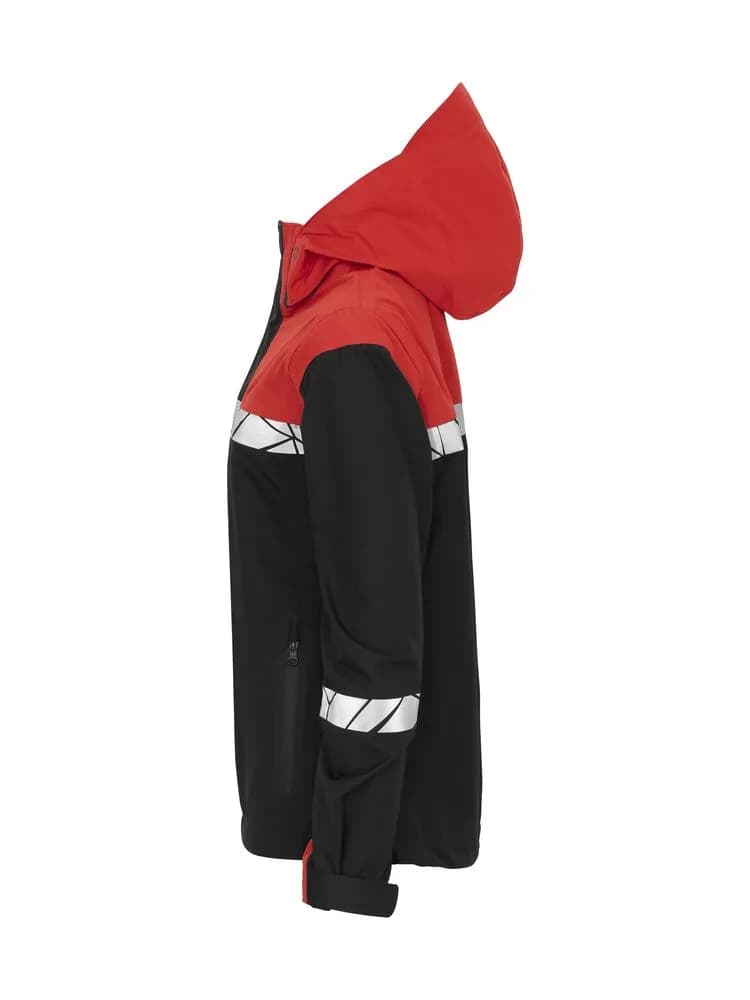 7419 DAMEN SHELL JACKE - Schwarz/rot