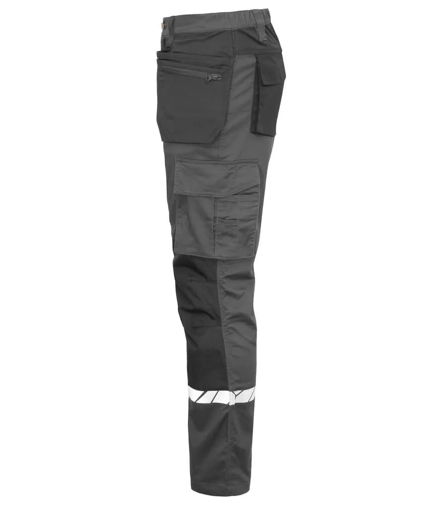 7509 ARBEITSHOSE (Taschen für Knieschutzer + hoher Schutz) - Grau/schwarz