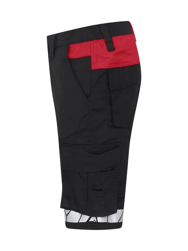 7510 ARBEITSKURZHOSE STRETCH - Schwarz/rot