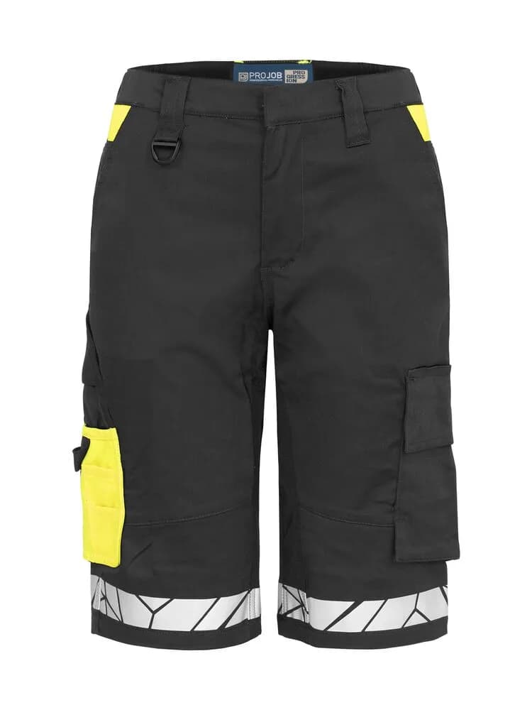 7514 DAMEN ARBEITSKURZHOSE - Schwarz/gelb