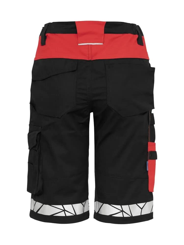 7514 DAMEN ARBEITSKURZHOSE - Schwarz/rot