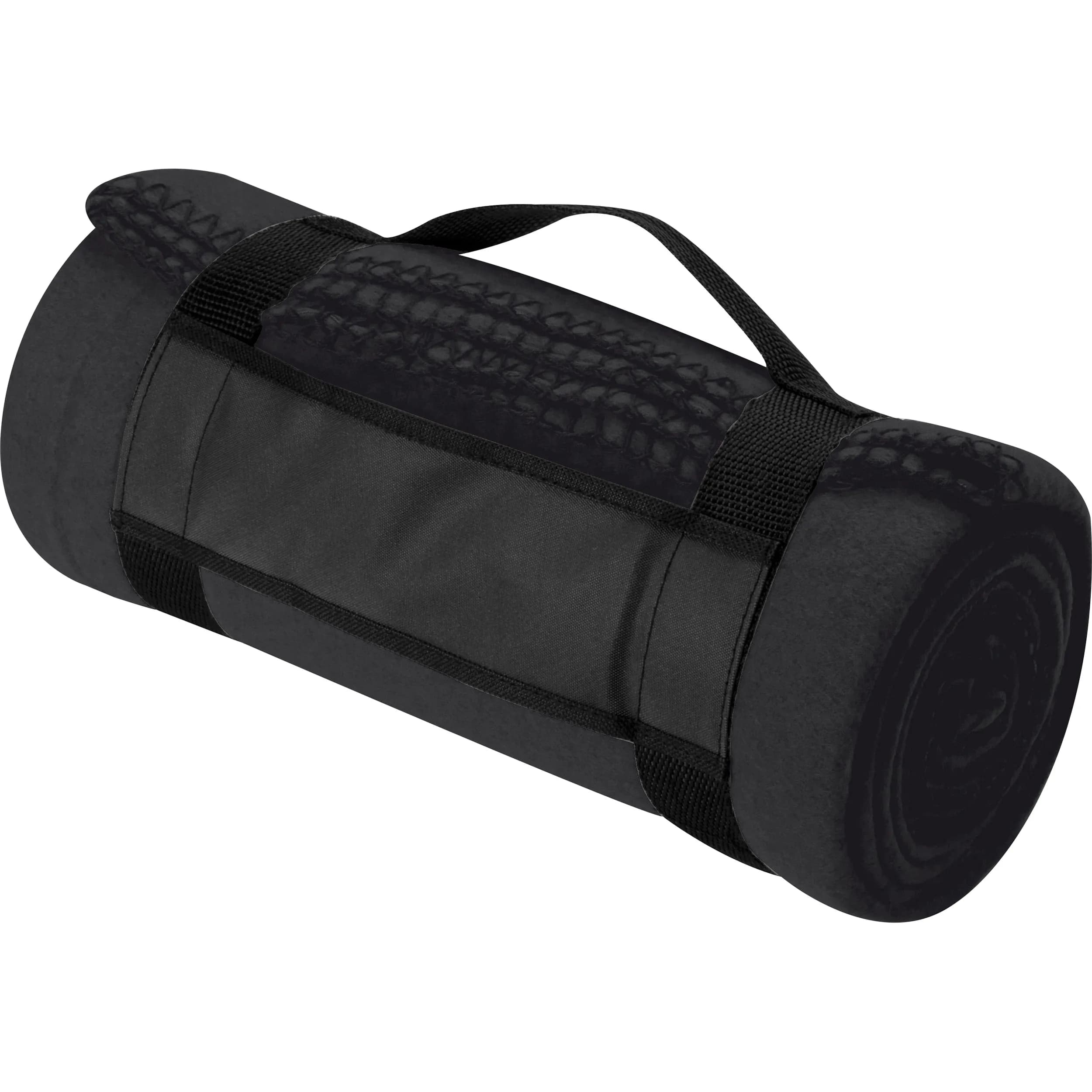 Fleecedecke mit Tragebanderole GIANFRANCO - schwarz