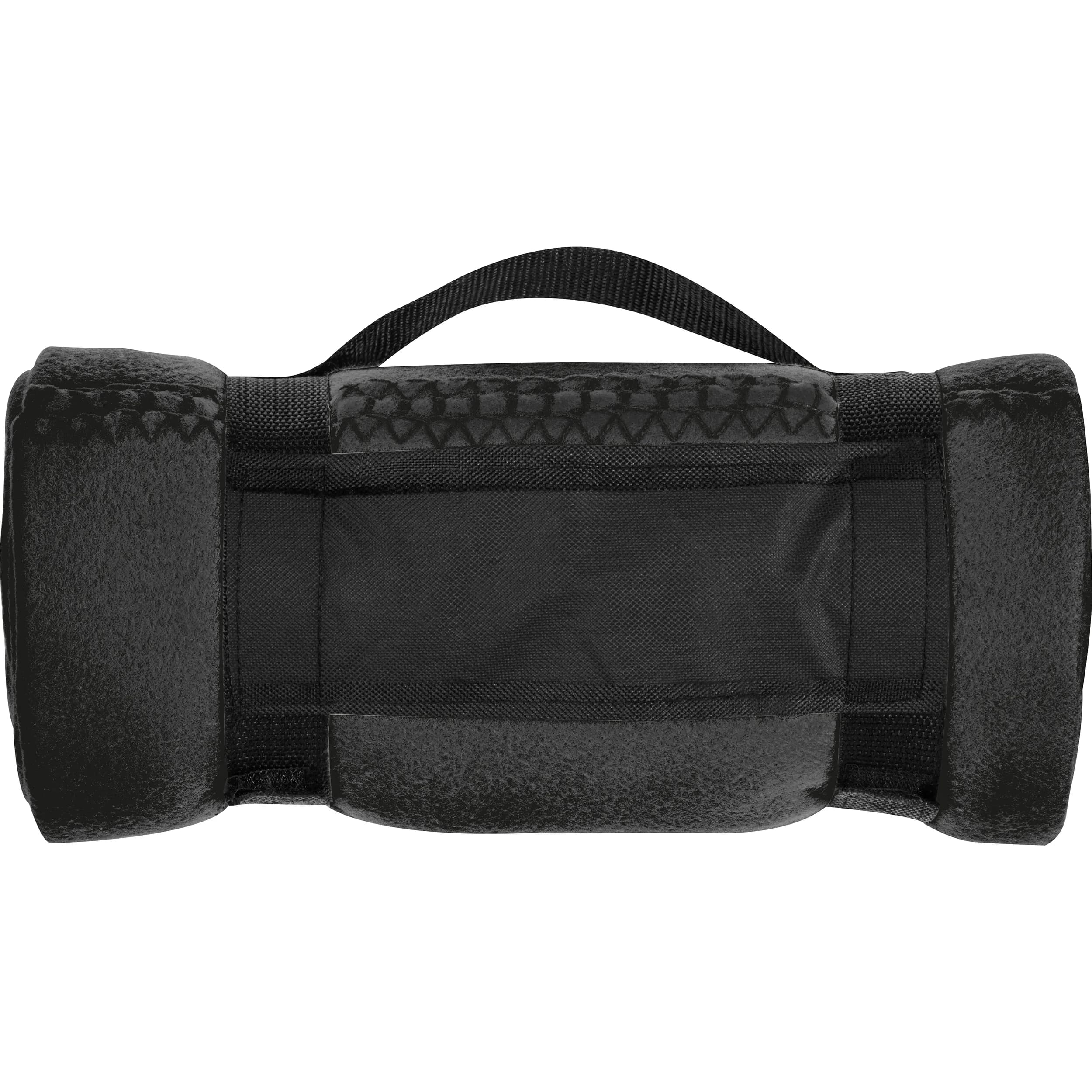 Fleecedecke mit Tragebanderole GIANFRANCO - schwarz