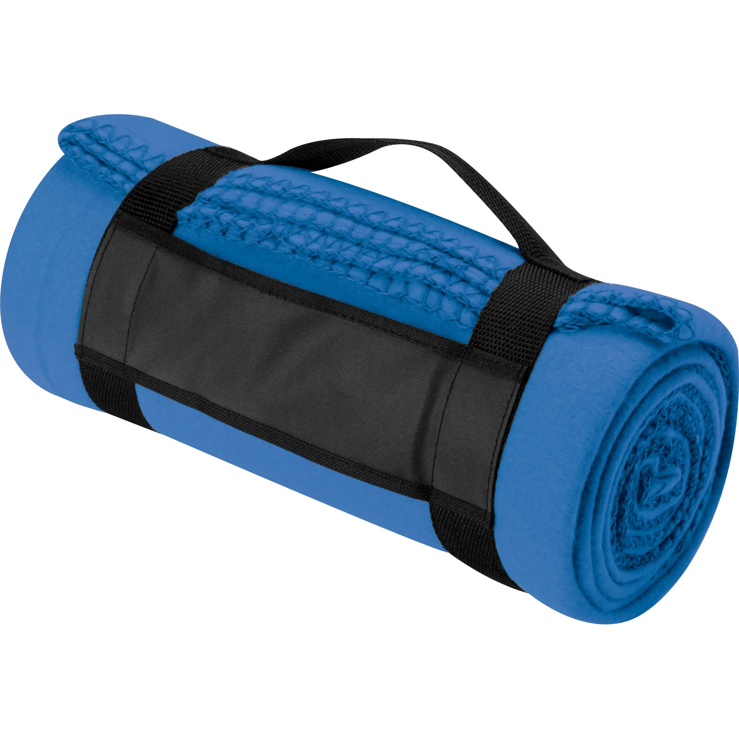 Fleecedecke mit Tragebanderole GIANFRANCO - blau