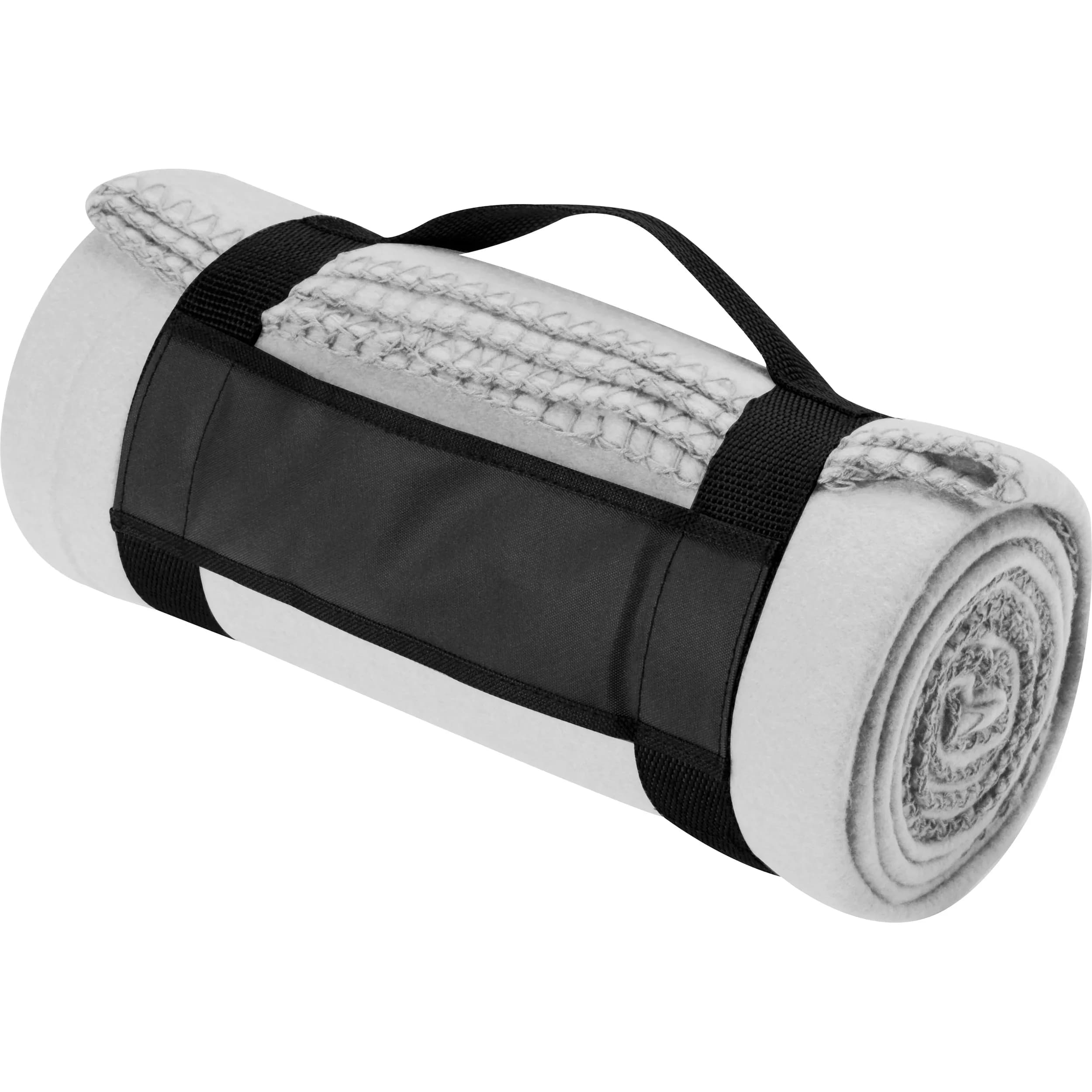 Fleecedecke mit Tragebanderole GIANFRANCO - weiss