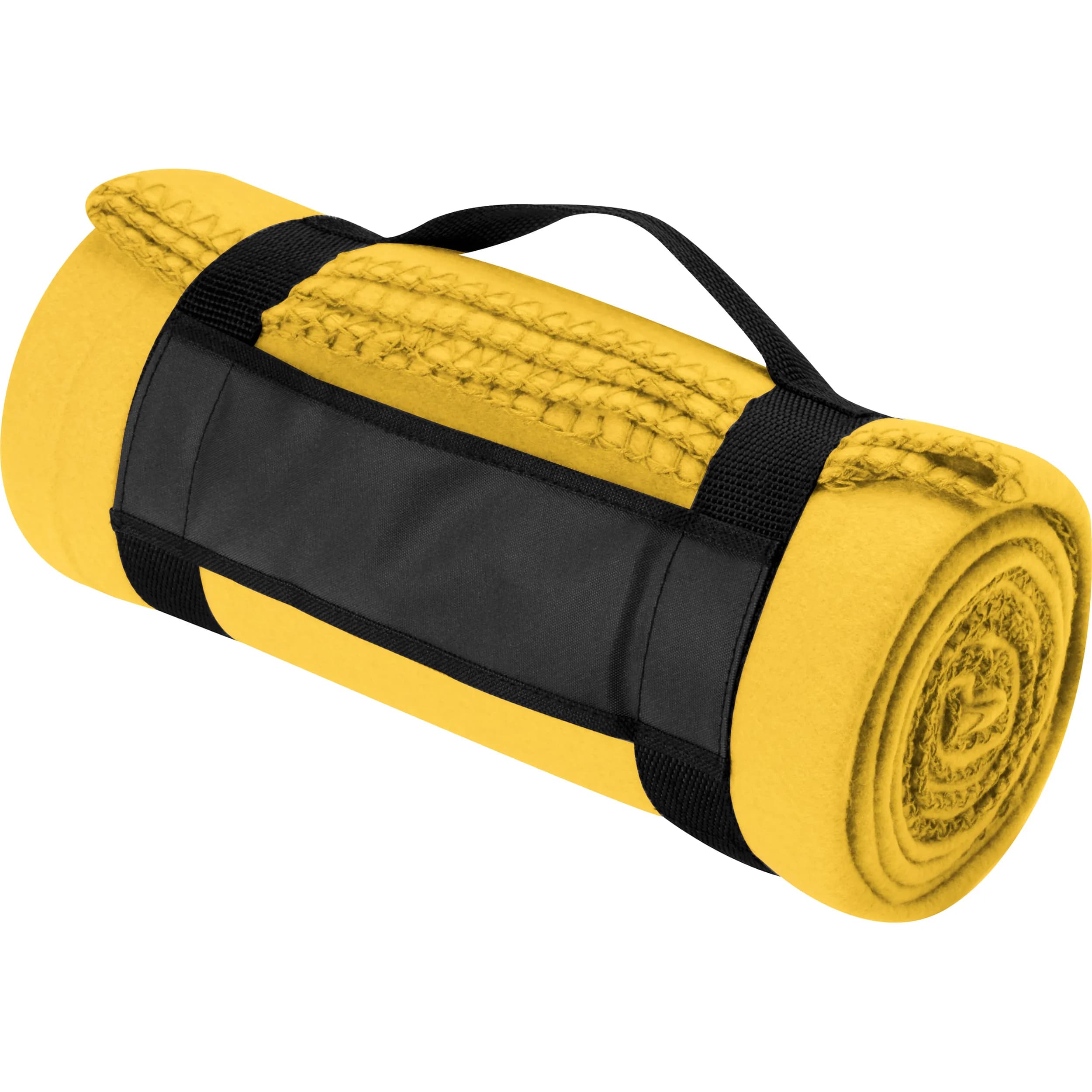 Fleecedecke mit Tragebanderole GIANFRANCO - gelb