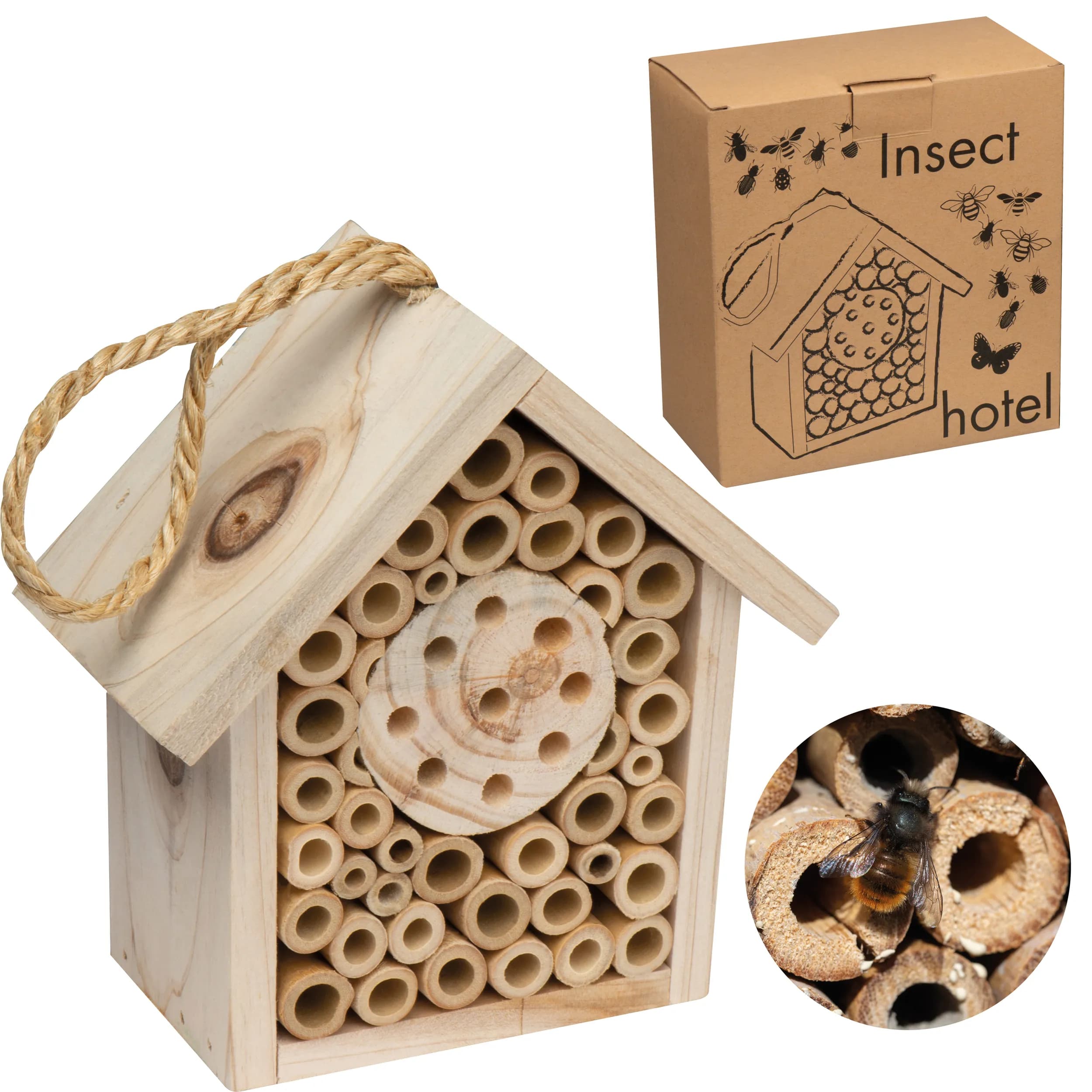 Insektenhotel aus Holz LUDOVICA - beige