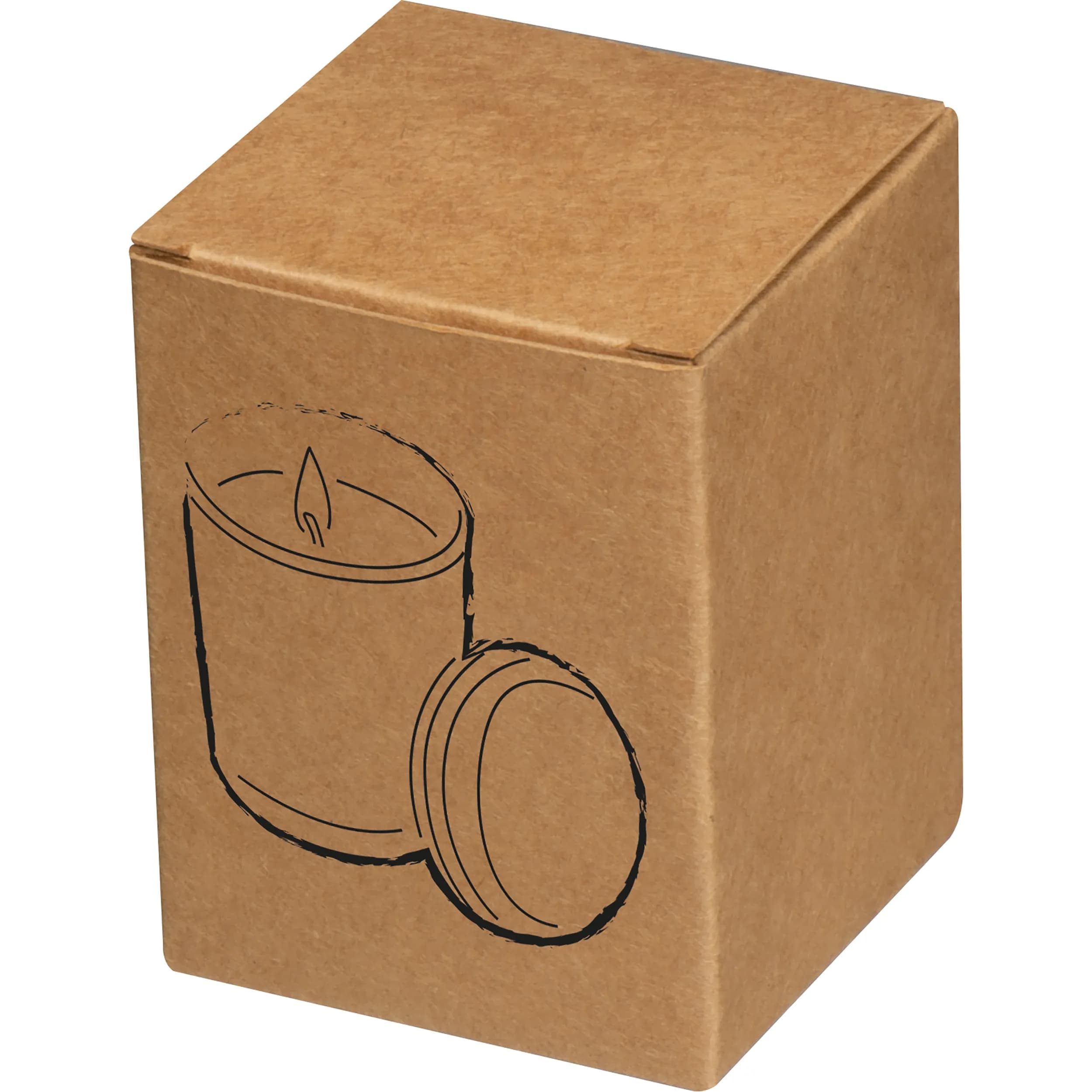 Kerze in gefrostetem Glas mit Bambusdeckel JOSEFA - transparent