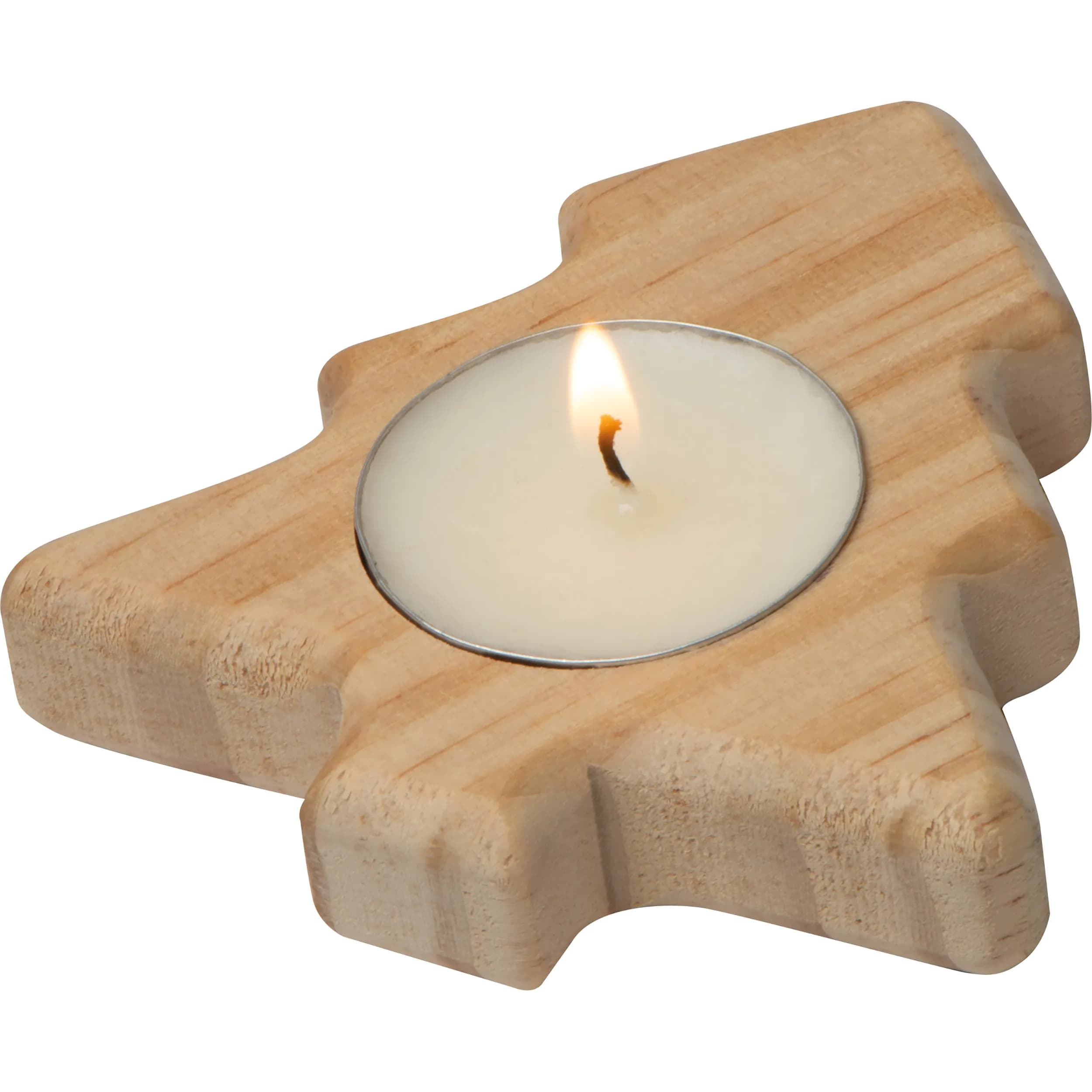 Teelichthalter aus Holz BALTASAR - beige