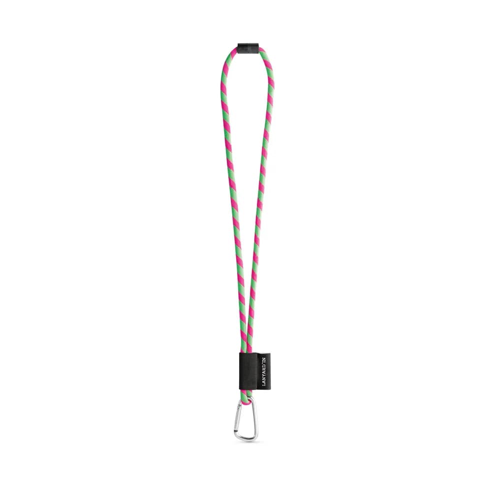 SET Lanyard Tube Long (Ø 7 mm) mit 55 mm D-förmigem Karabiner und Ø 7 mm Sicherheitsverschluss - Grün Hexachrome