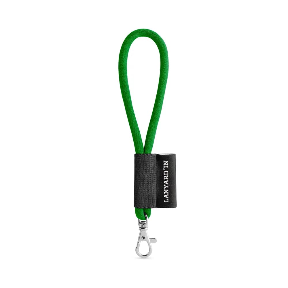 SET Lanyard TUBE Short (Ø 7 mm) mit 9 mm Schnapperkarabiner - 307 - Grün