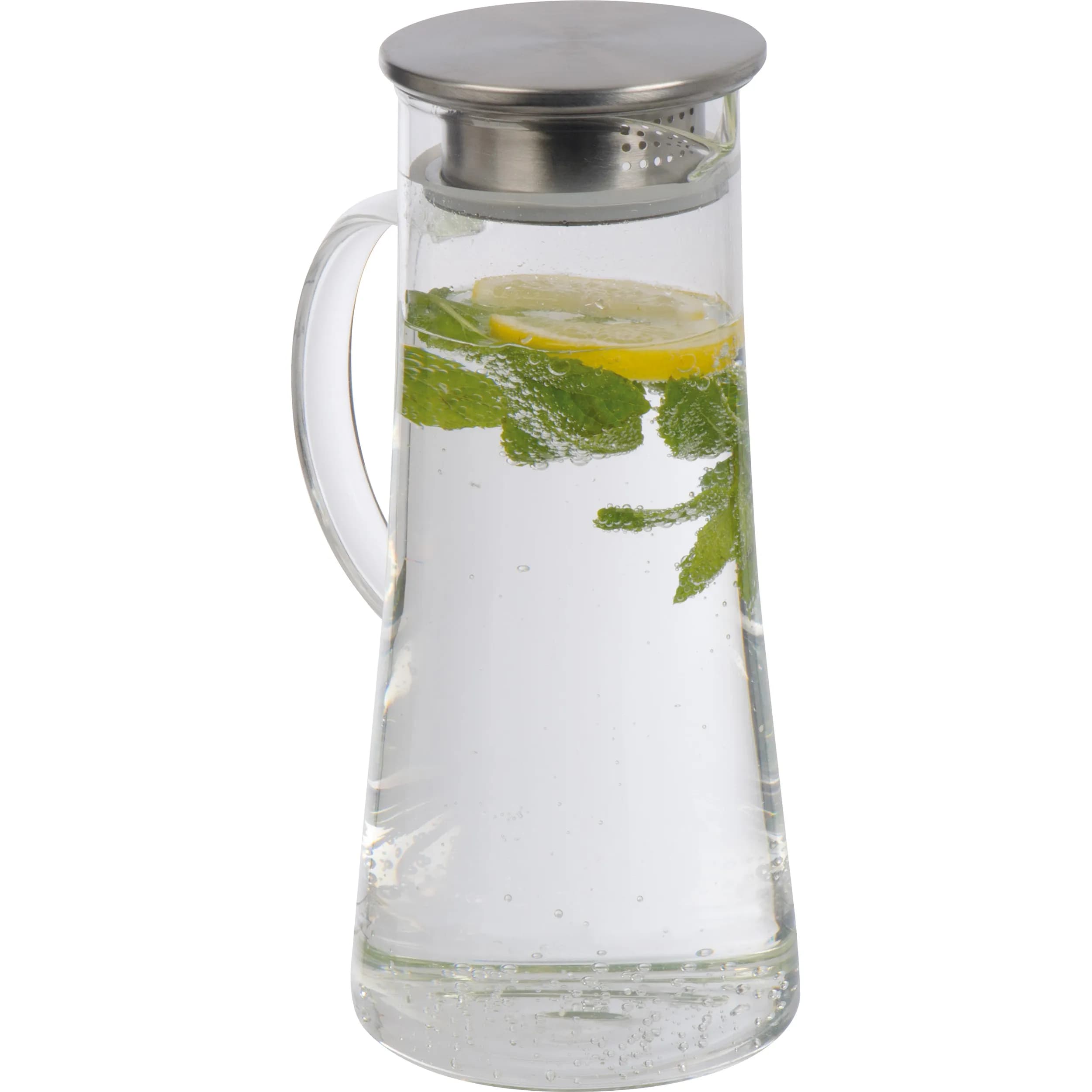 Glaskaraffe mit Edelstahldeckel, 1.350ml ELLIOTT - transparent