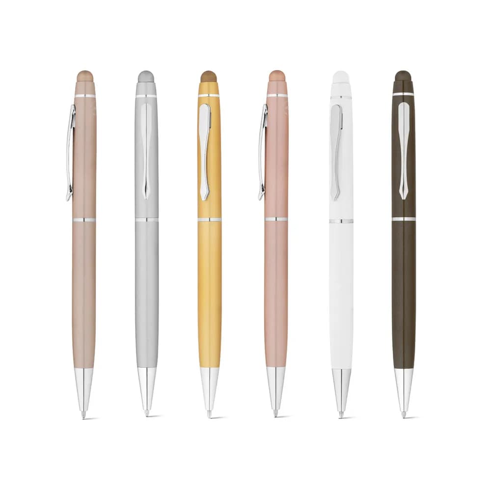 Kugelschreiber aus recyceltes Aluminium (100 % rAL) mit Touchpen-Spitze - JULIE - Weiß