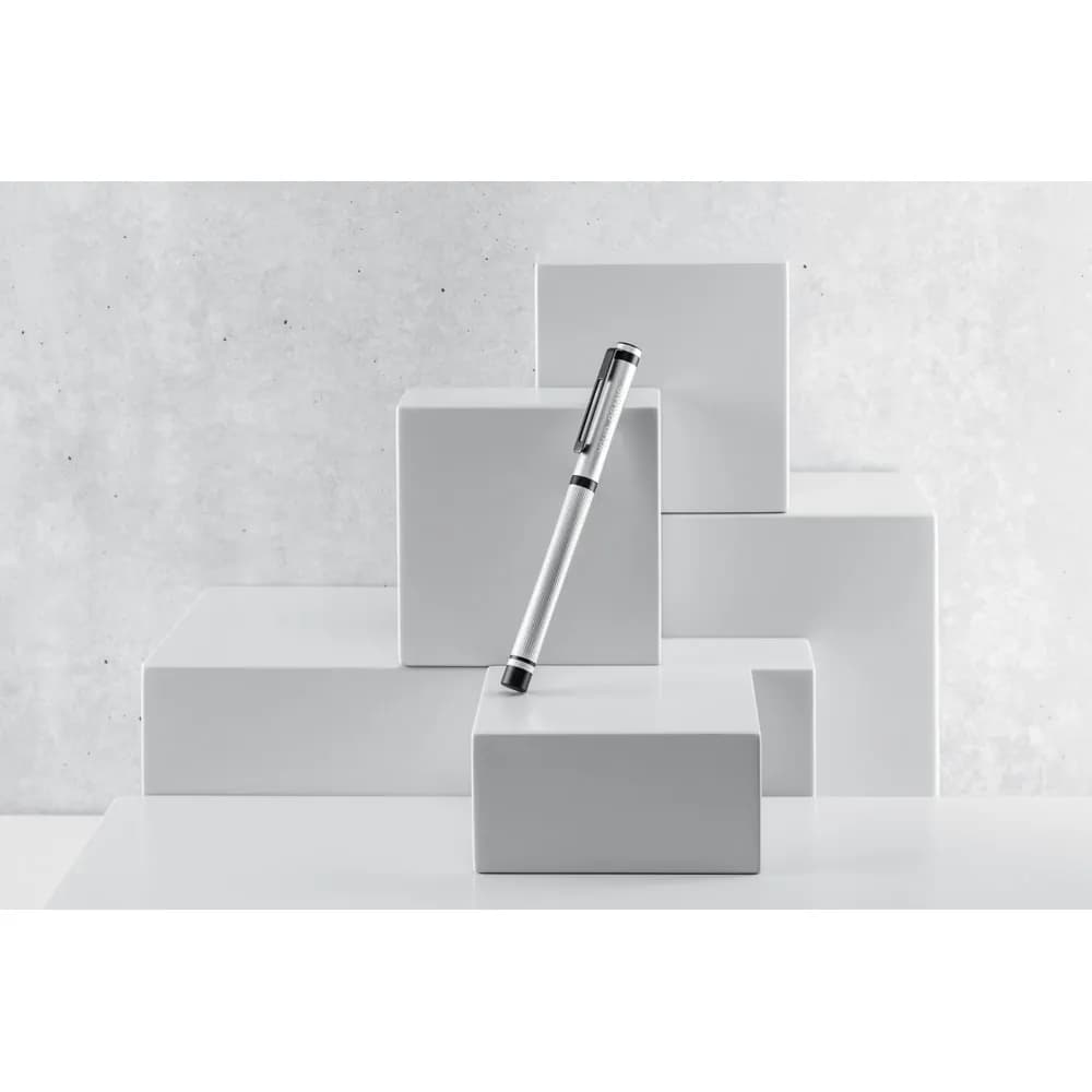 Metallroller und Edelstahlclip - STAIN - Satinsilber