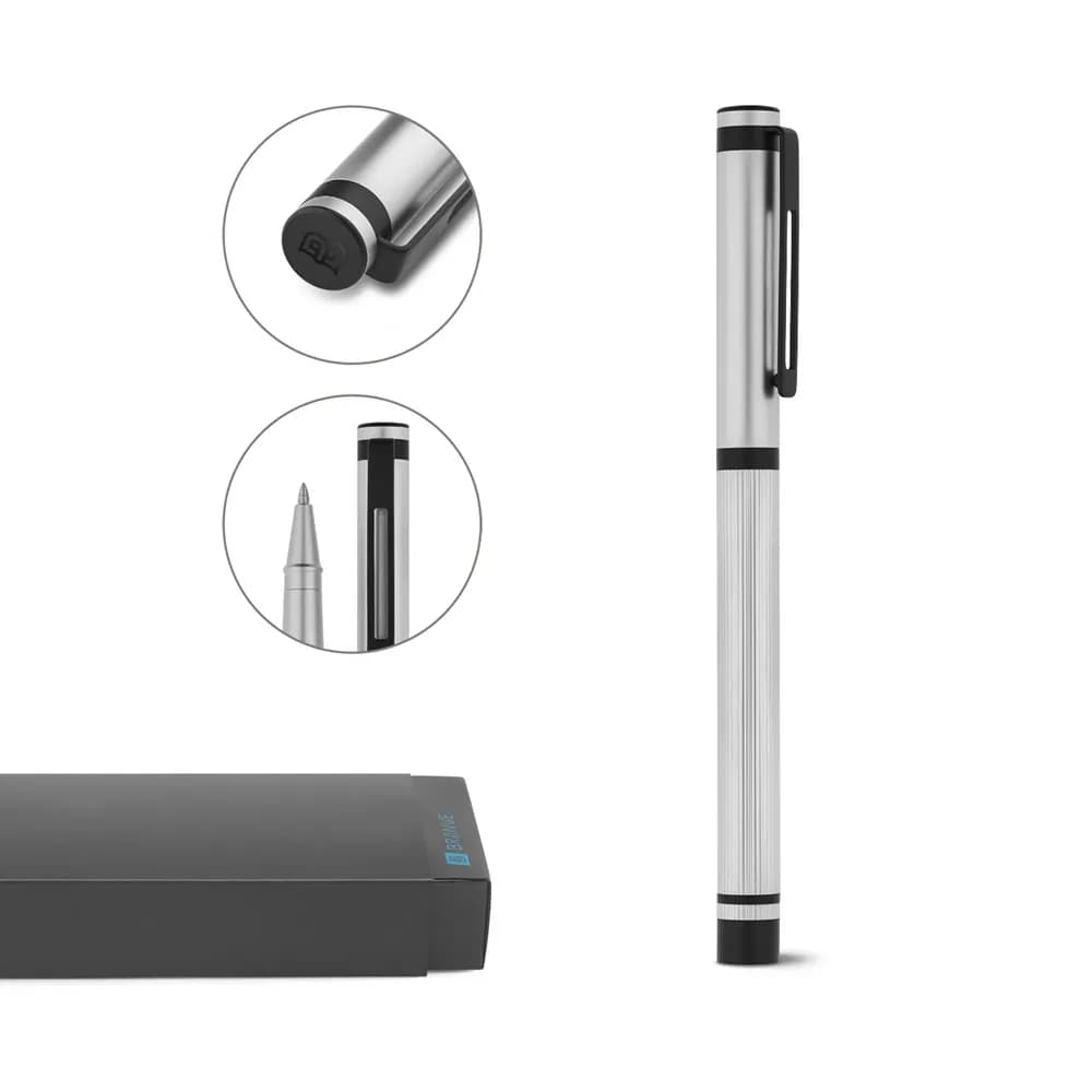 Metallroller und Edelstahlclip - STAIN - Satinsilber