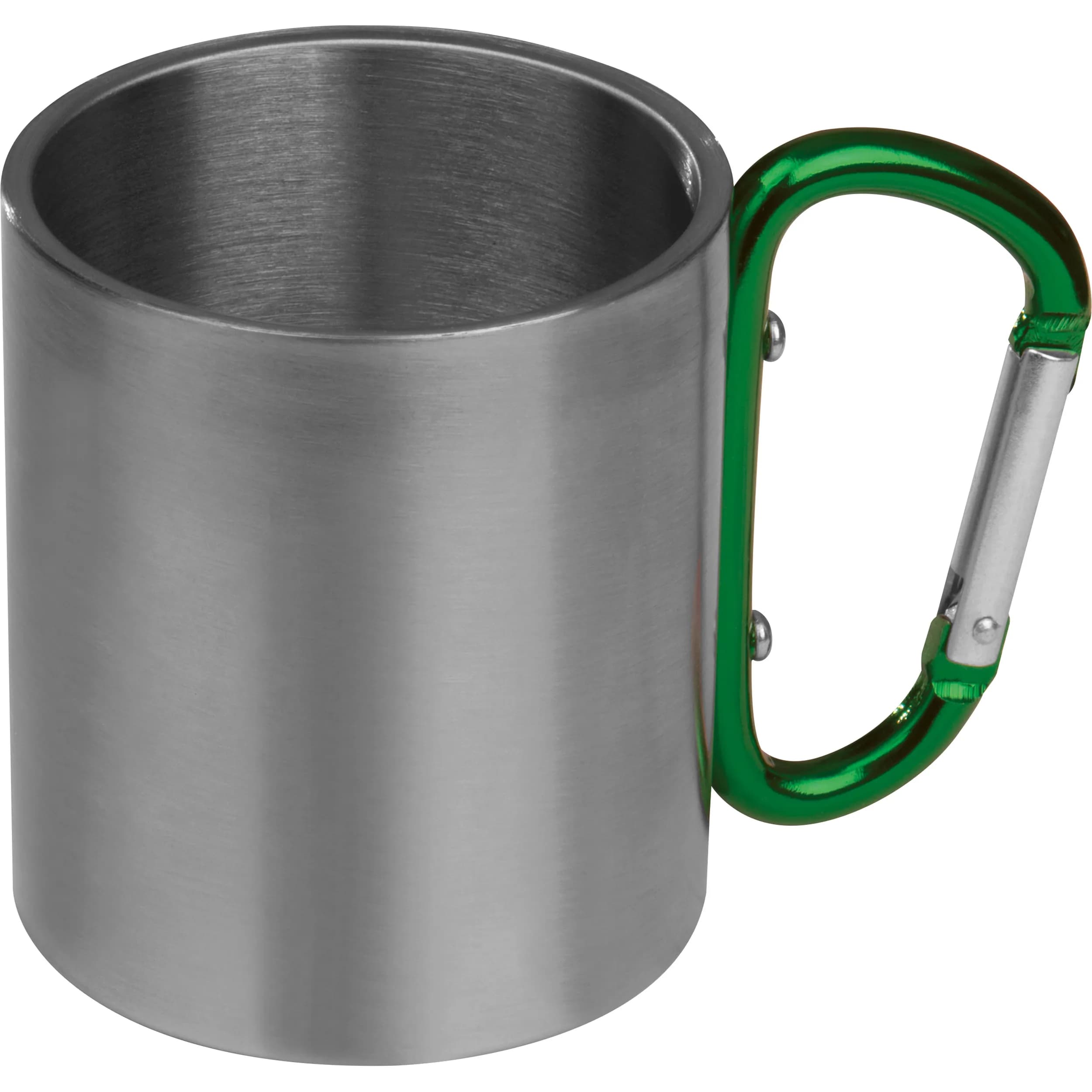 Tasse aus Metall mit Karabinerhaken, 200ml ANGELICA - grün