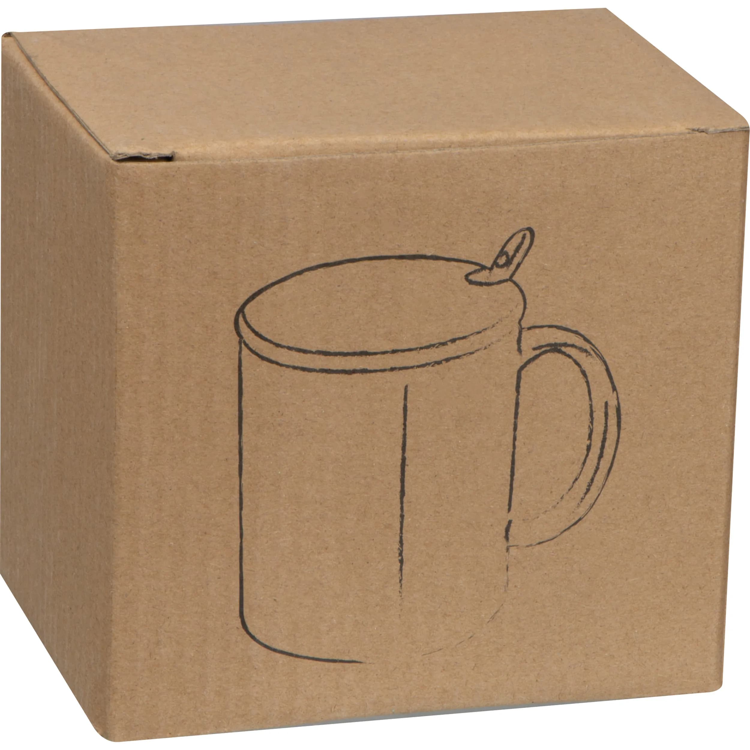 Keramiktasse mit Löffel und Bambusdeckel LOTHAR - schwarz