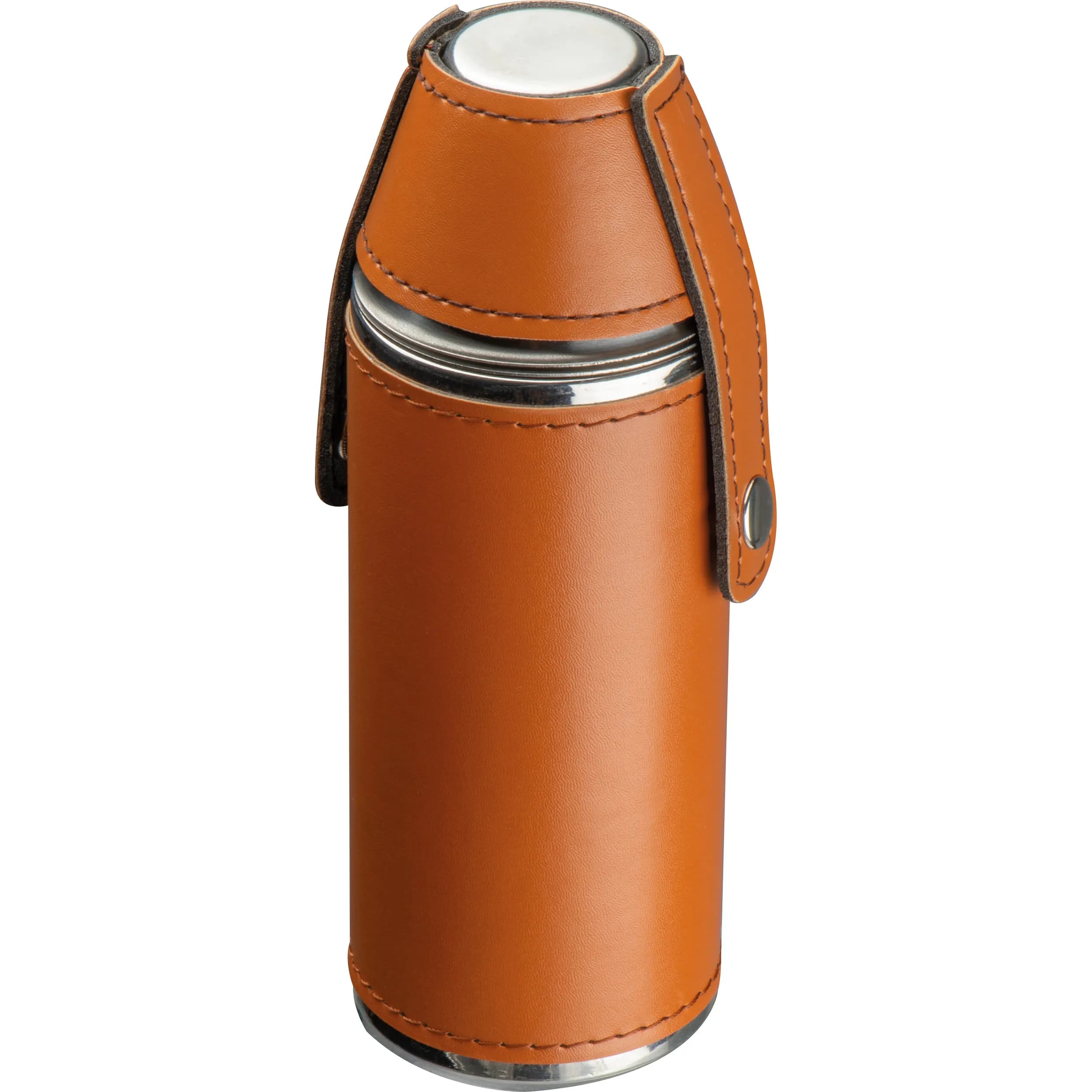 Flachmann aus Edelstahl mit 2 Pinnchen FILIPINA - braun