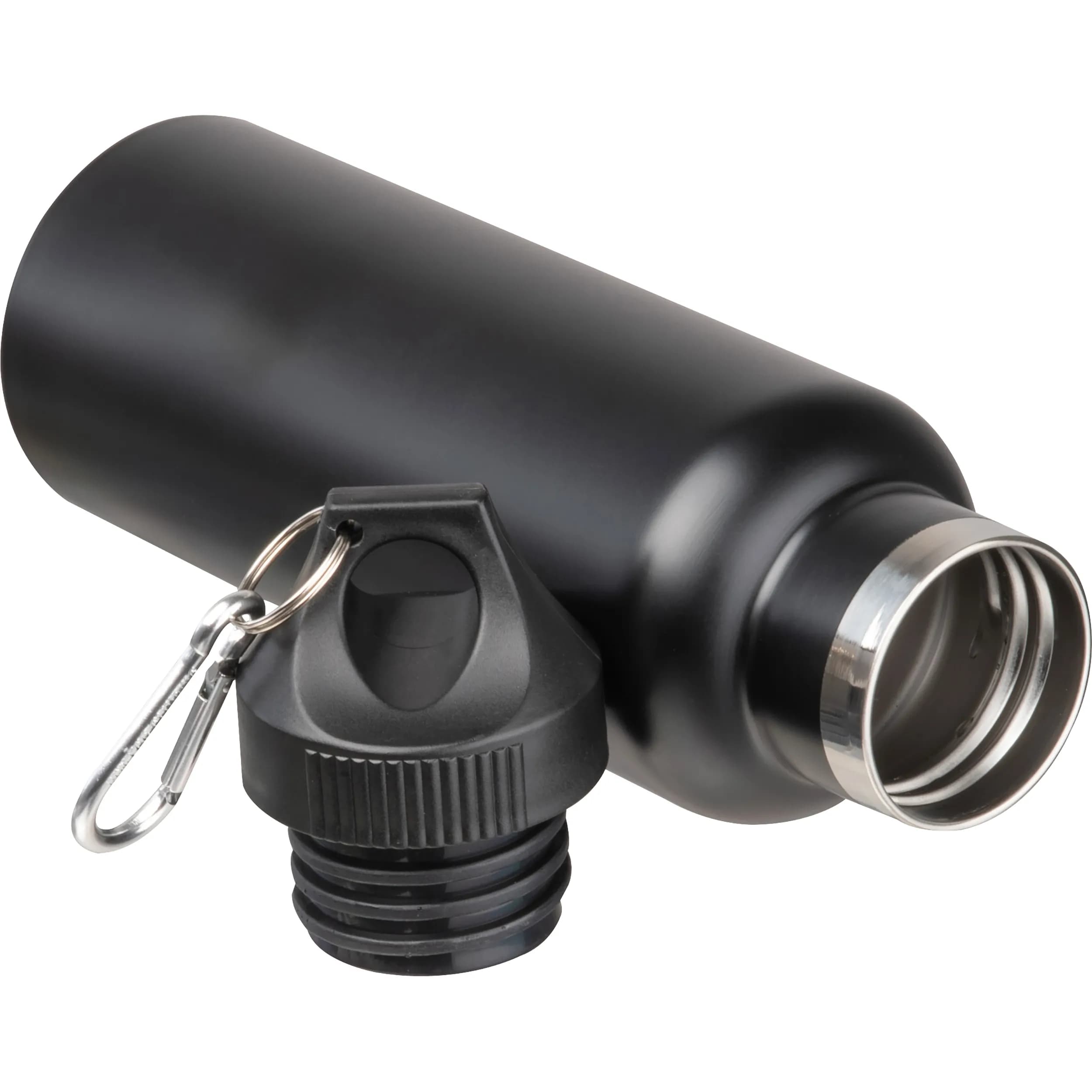 Vakuum Trinkflasche mit Karabiner, 500ml NICOLAS - schwarz