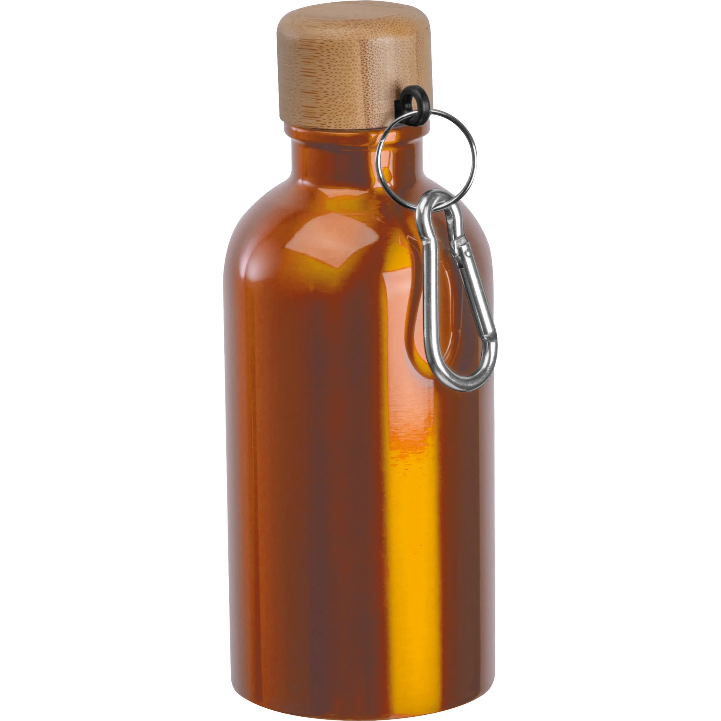 Edelstahltrinkflasche mit Karabiner, 400ml MARILYN - orange