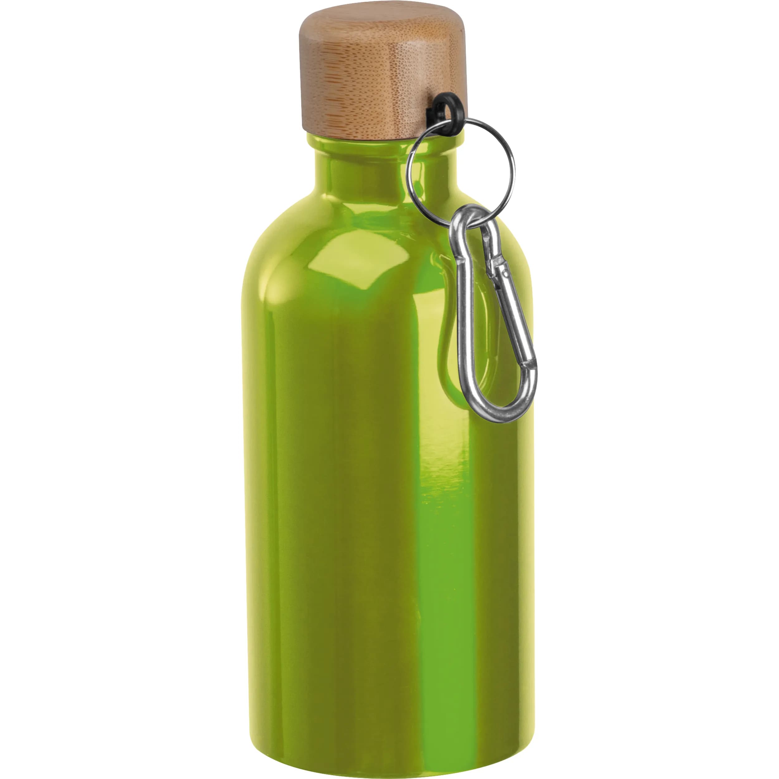 Edelstahltrinkflasche mit Karabiner, 400ml MARILYN - apfelgrün