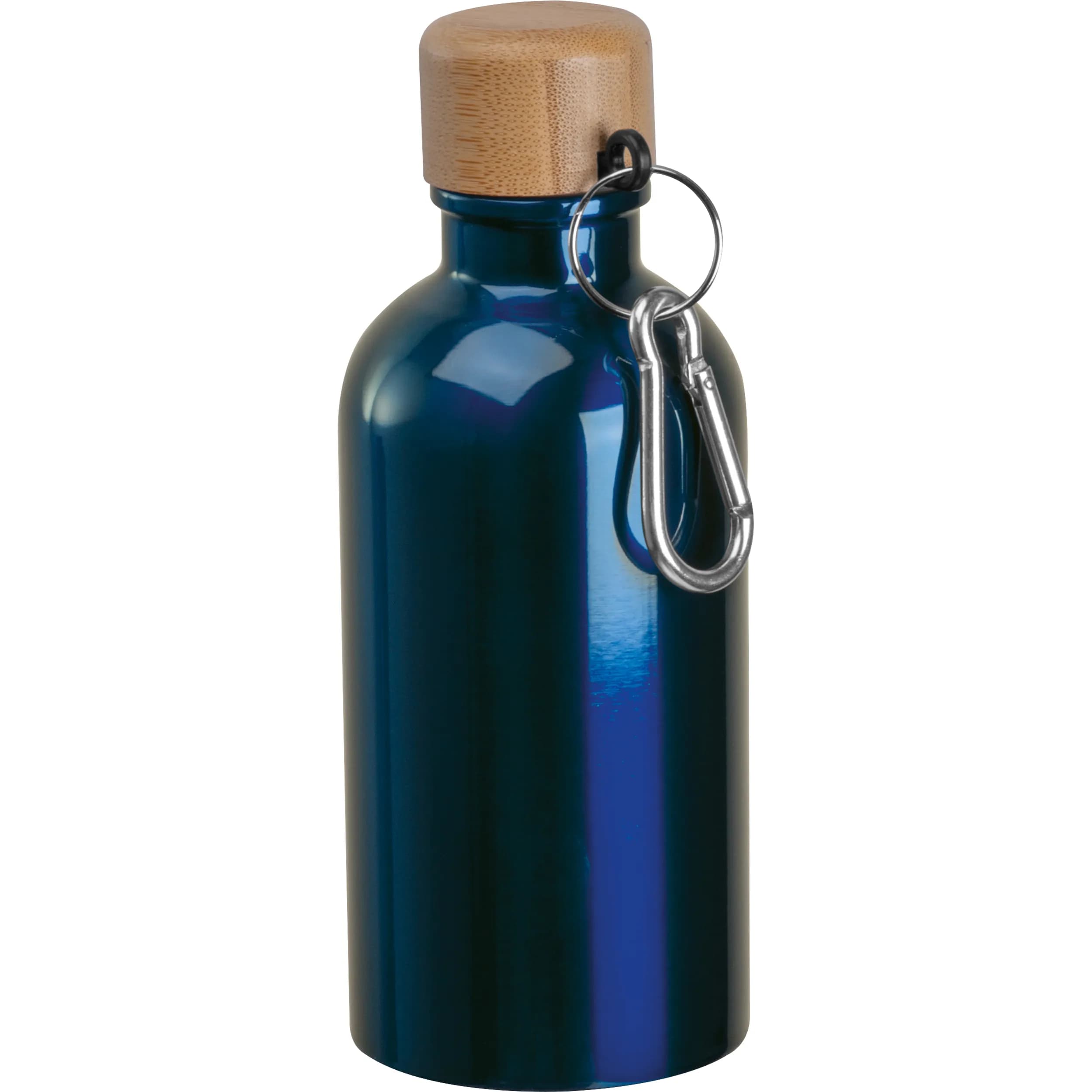 Edelstahltrinkflasche mit Karabiner, 400ml MARILYN - dunkelblau