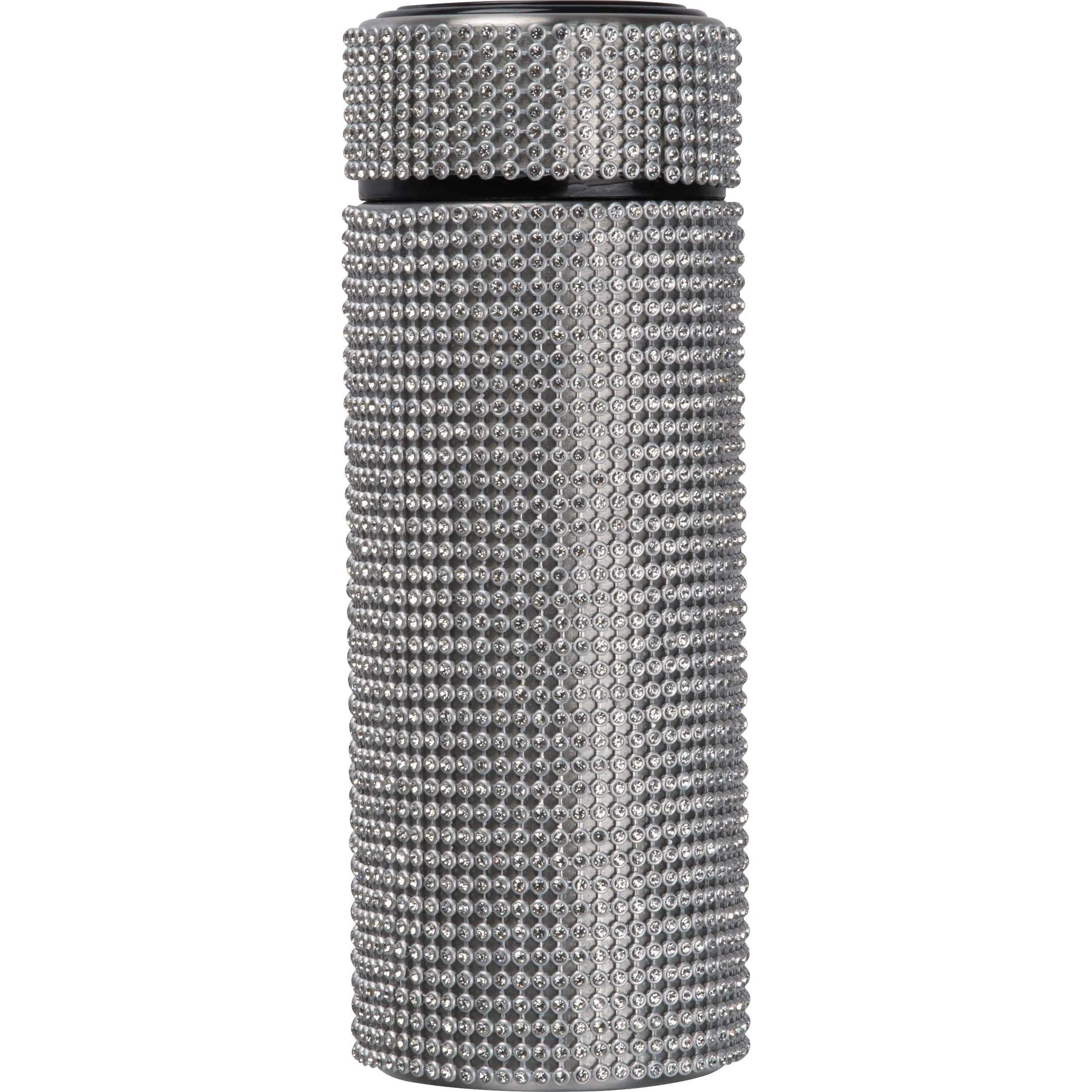 Vakuum Edelstahltrinkflasche mit Strassstein-Akzenten EDWARD - grau