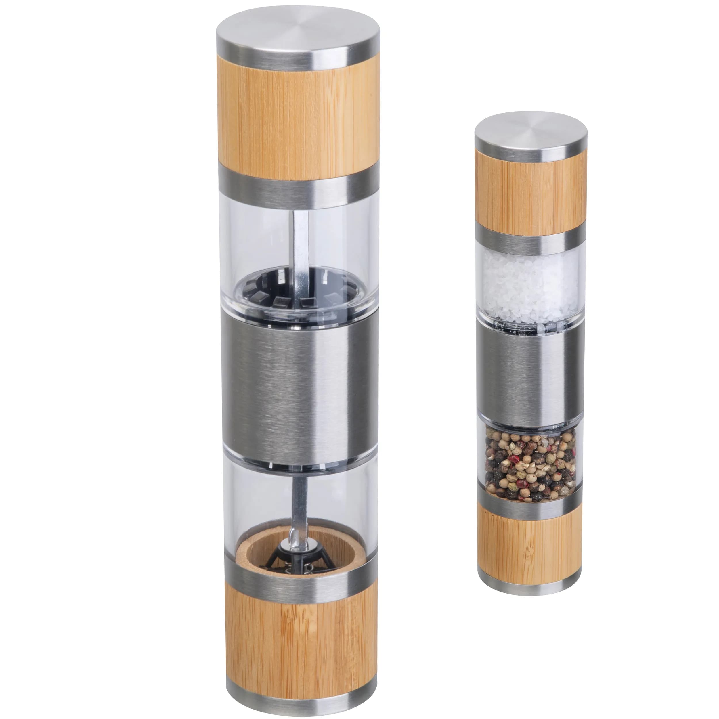 Salz- & Pfeffermühle aus Edelstahl und Bambus BEATA - beige