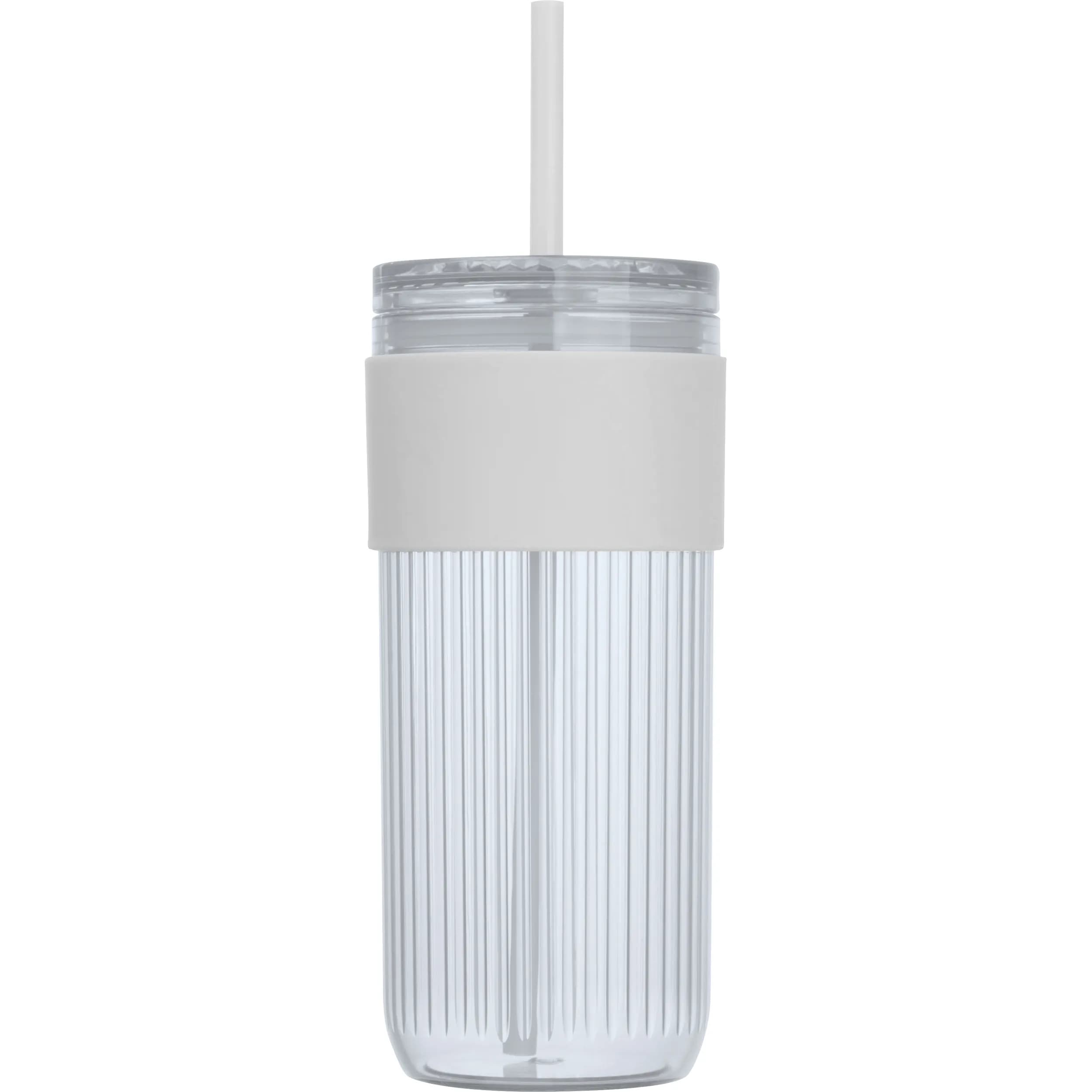 Becher mit Trinkhalm, 660ml SOLEDAD - weiss