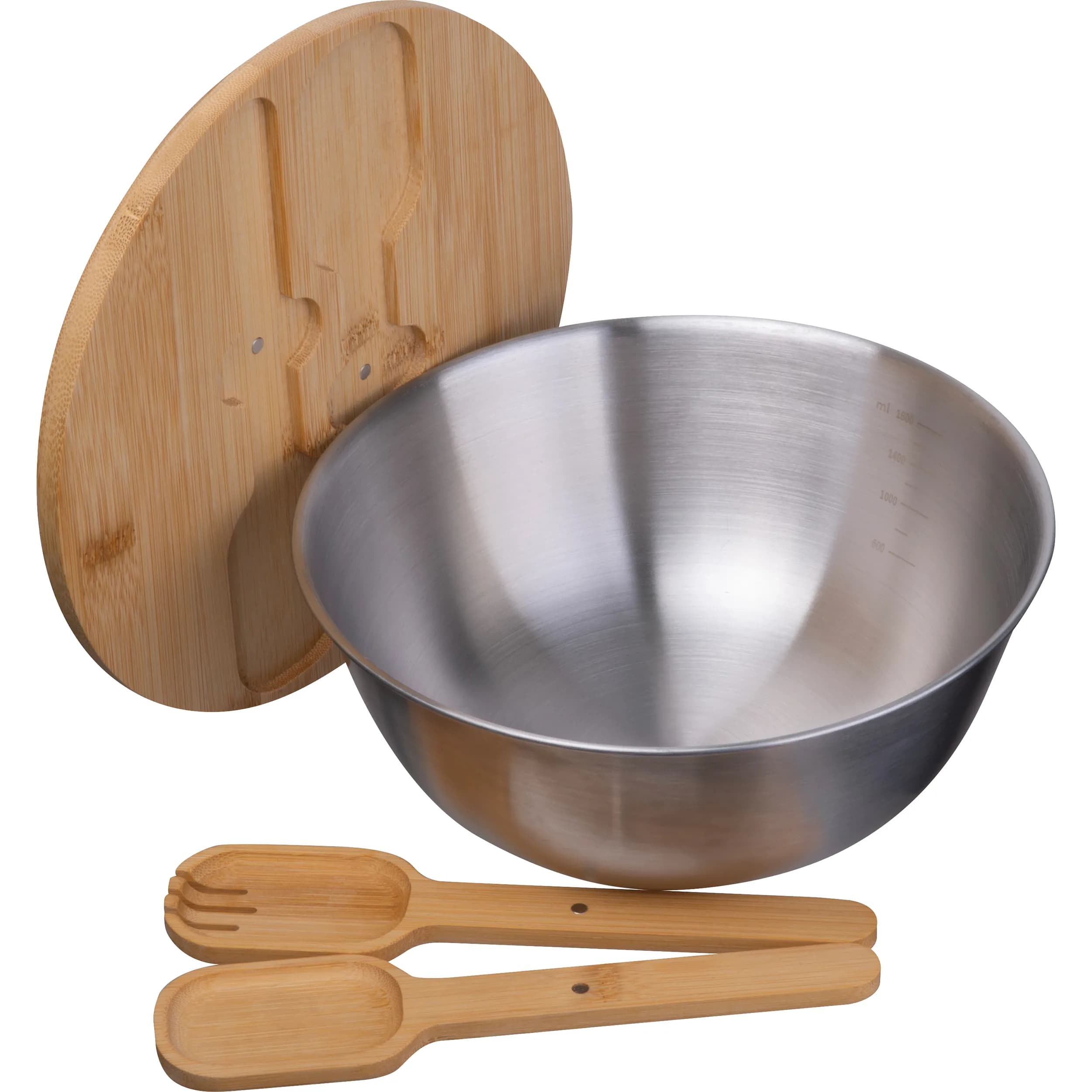 Salatschüssel mit Bambusdeckel ROZALIA - grau