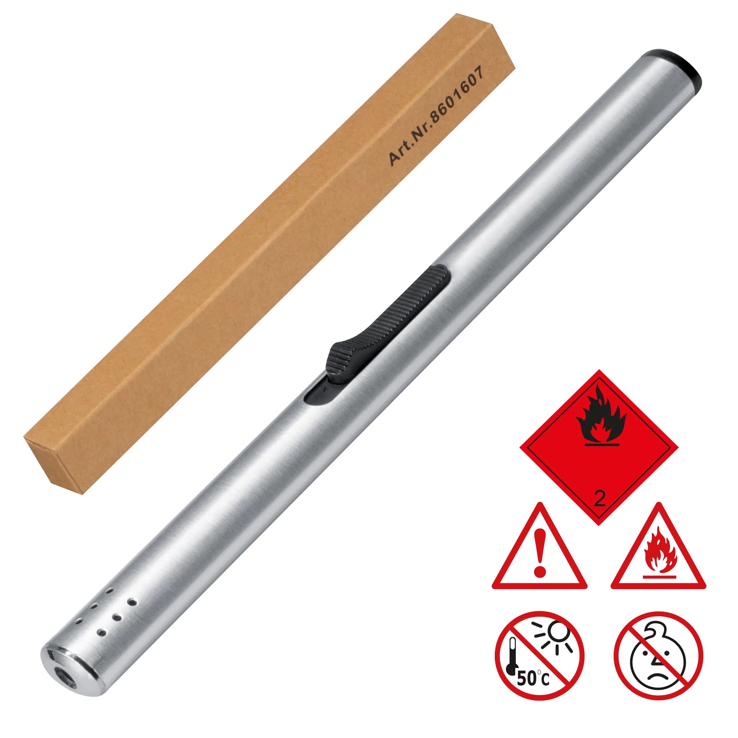 Stabfeuerzeug aus Metall GRANT - grau