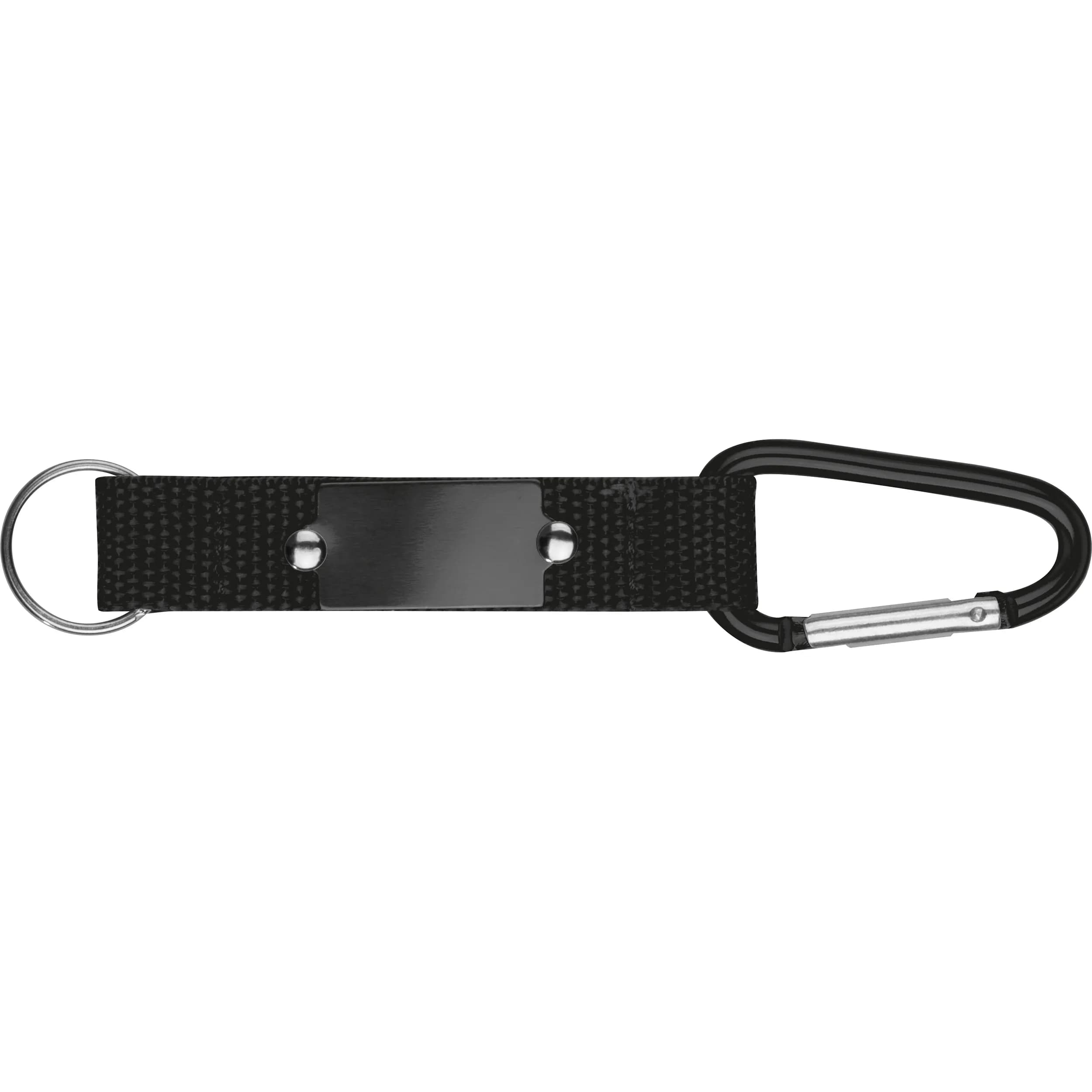 Schlüsselanhänger mit Karabiner und Plättchen aus Metall PHYLLIS - schwarz